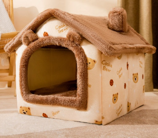 Self Warming Enclosed Pet Bed Cozy Winter Nest