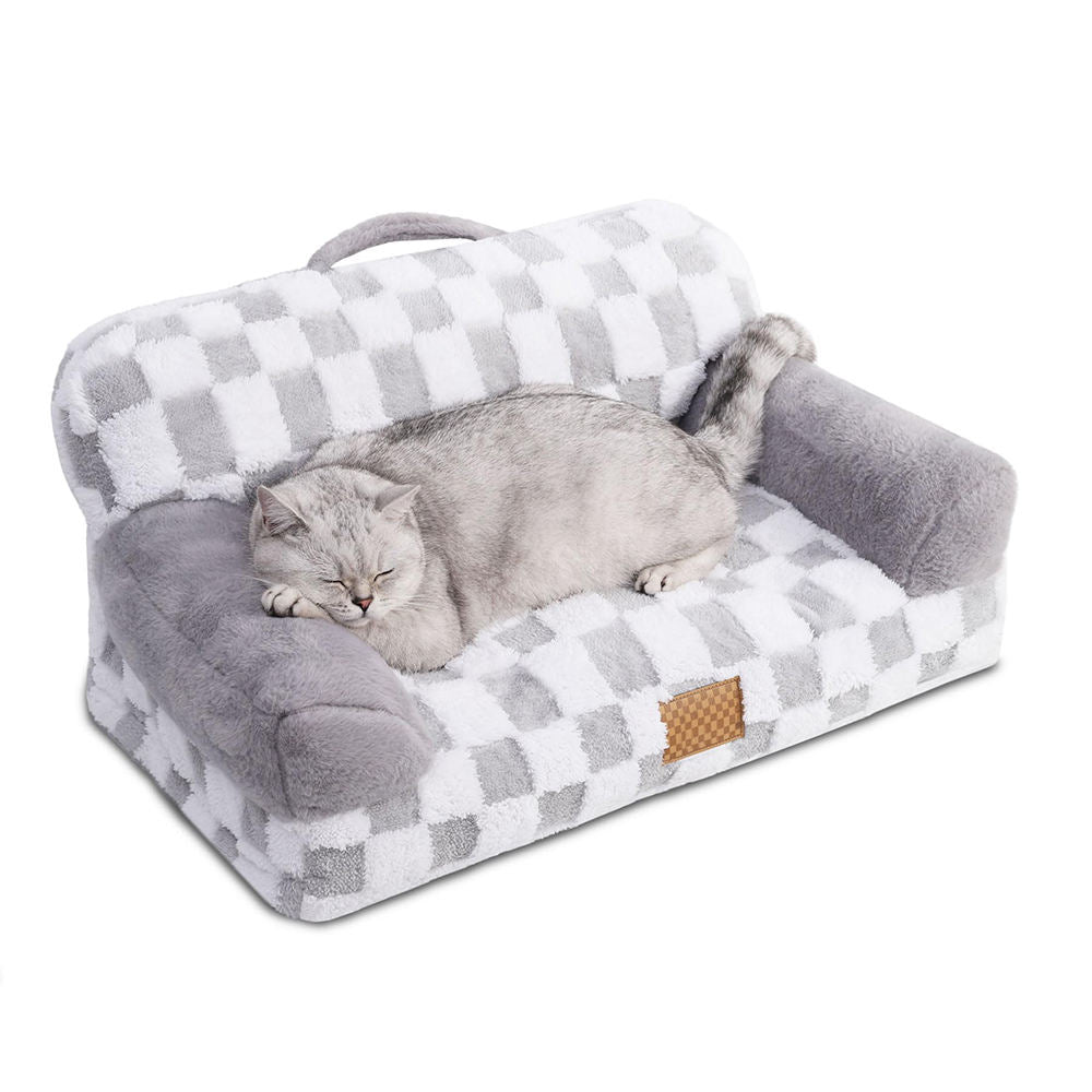 Luxury Machine Washable Pet Bed with Removable Jacquard Leather Cover