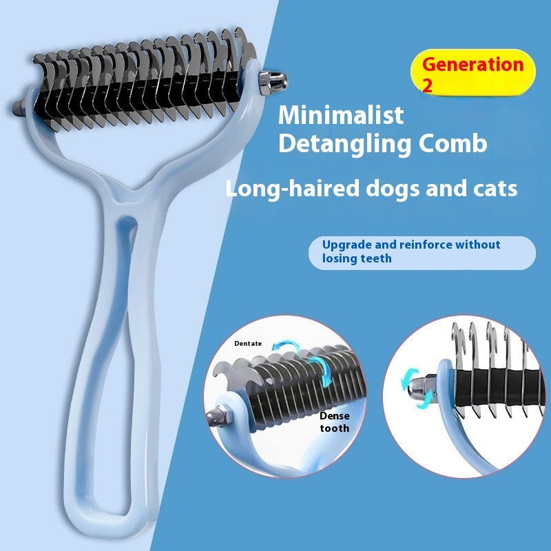 Double-Sided Pet Fur Knot Cutter Grooming Comb For Dogs Cats