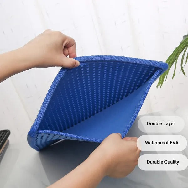 MiLi EVA Cat Litter Mat Double Layer Traps Scatter Blue