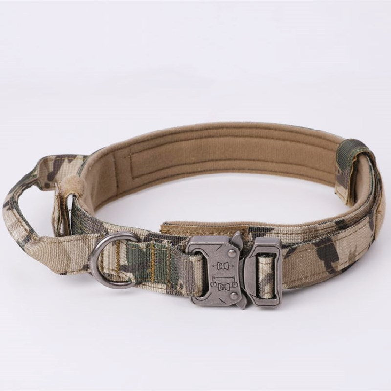 Tactical Adjustable Nylon Dog Collar K9 Military Style M-XL Camo