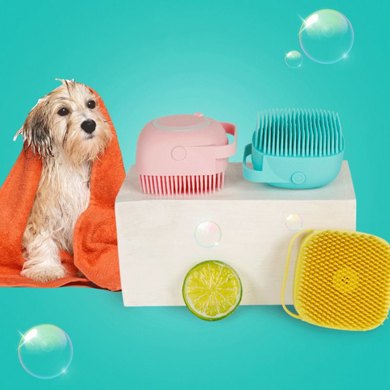 Soft Silicone Bristles Pet Bath Brush