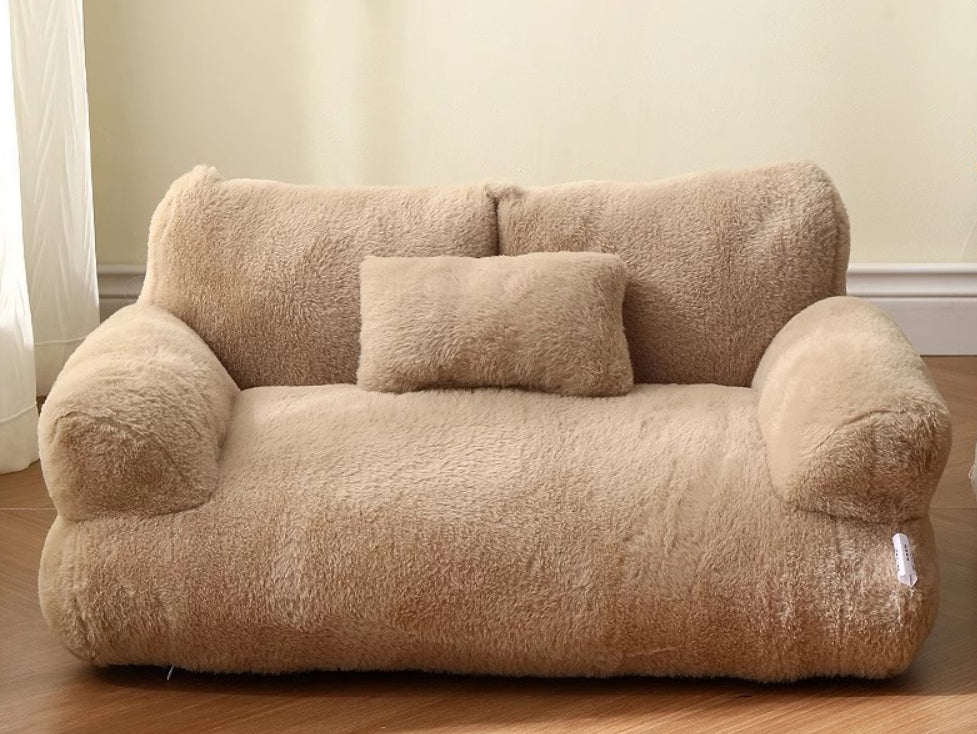 Luxury Winter Plush Cat Sofa Bed for Small & Medium Pets