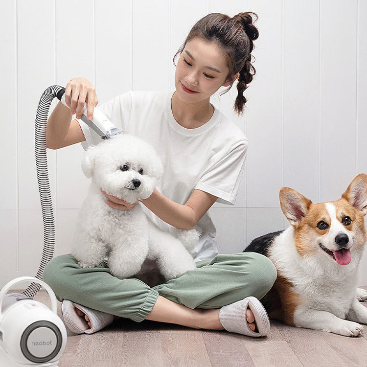 All-In-One Pet Grooming Device with Vacuum Comb and Clippers