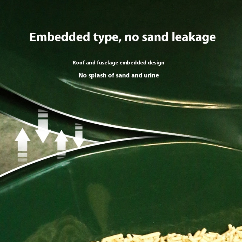 Oversized Aircraft Style Cat Litter Box Large Splash Proof Design