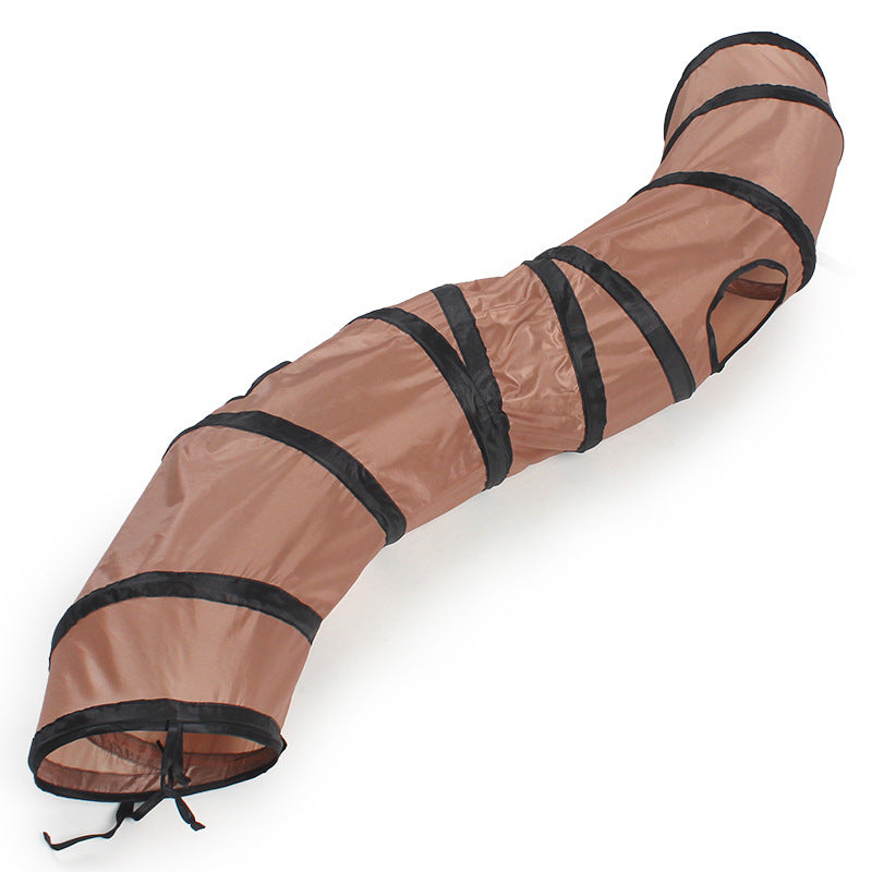Collapsible S-Shaped Cat Tunnel Toy For Indoor Play Exercise