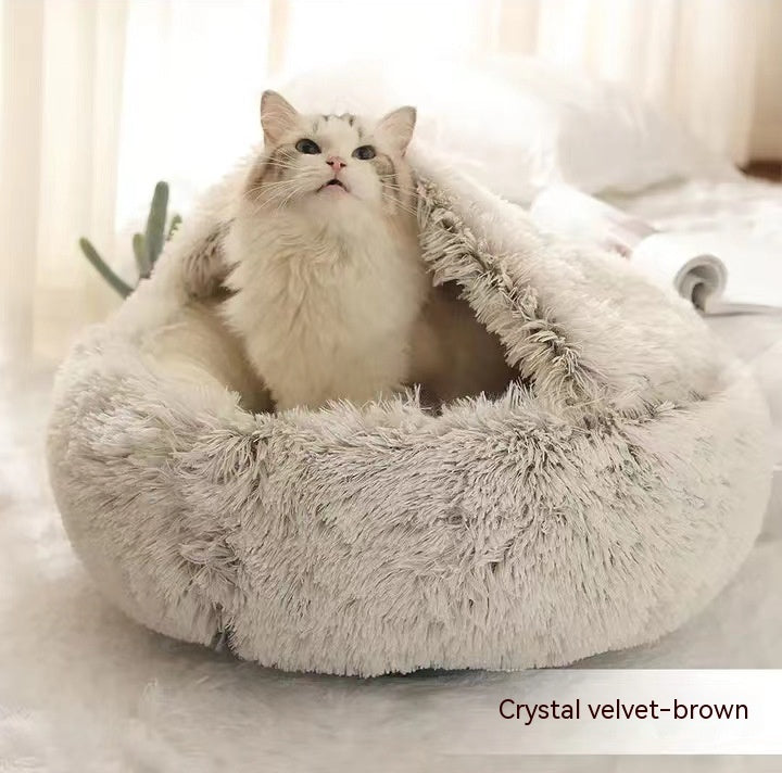 2 In 1 Plush Winter Pet Bed Warm Cozy