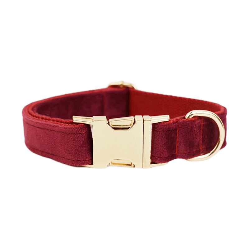 Velvet Fabric Dog Collar Leash Set With Stylish Accessories