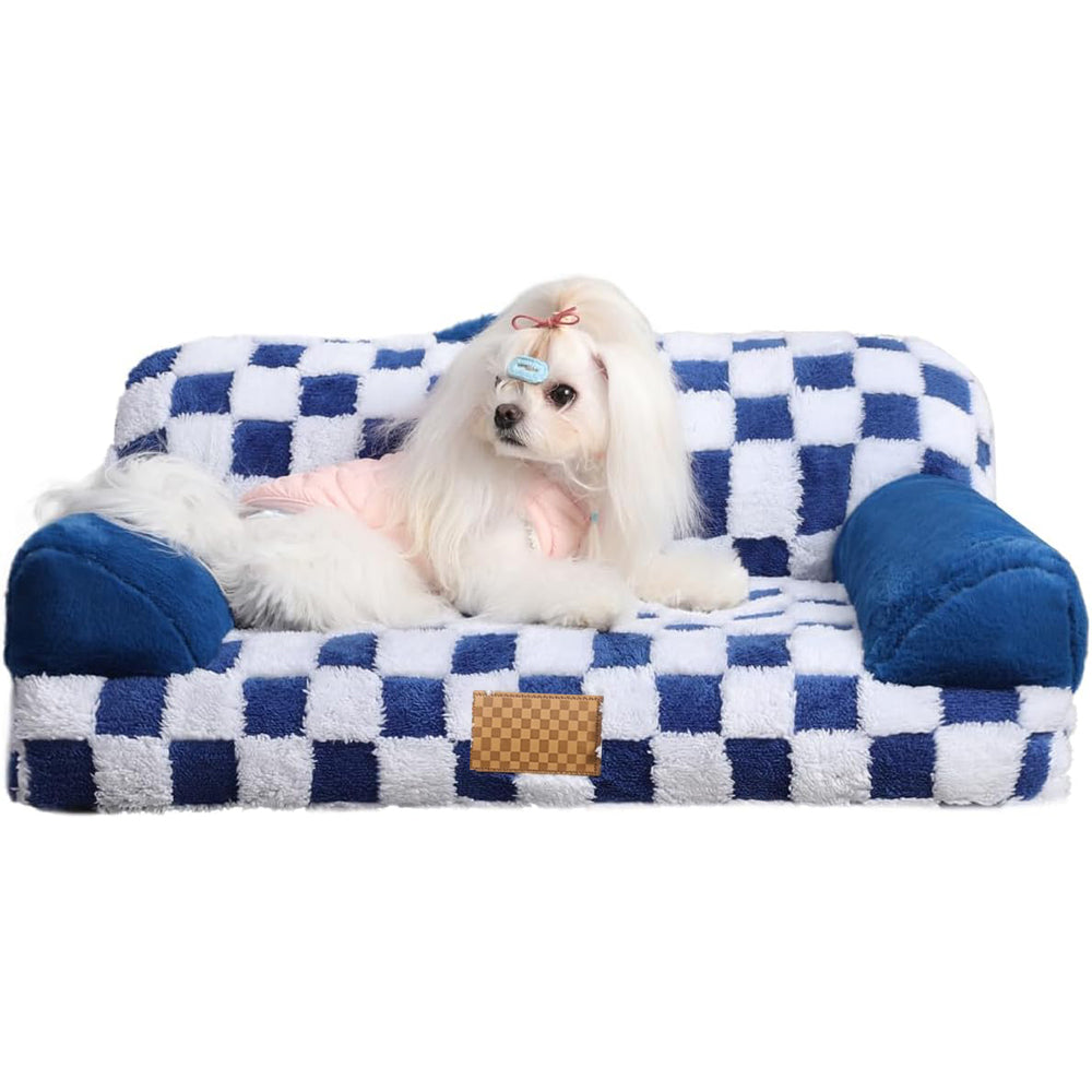 Luxury Machine Washable Pet Bed with Removable Jacquard Leather Cover