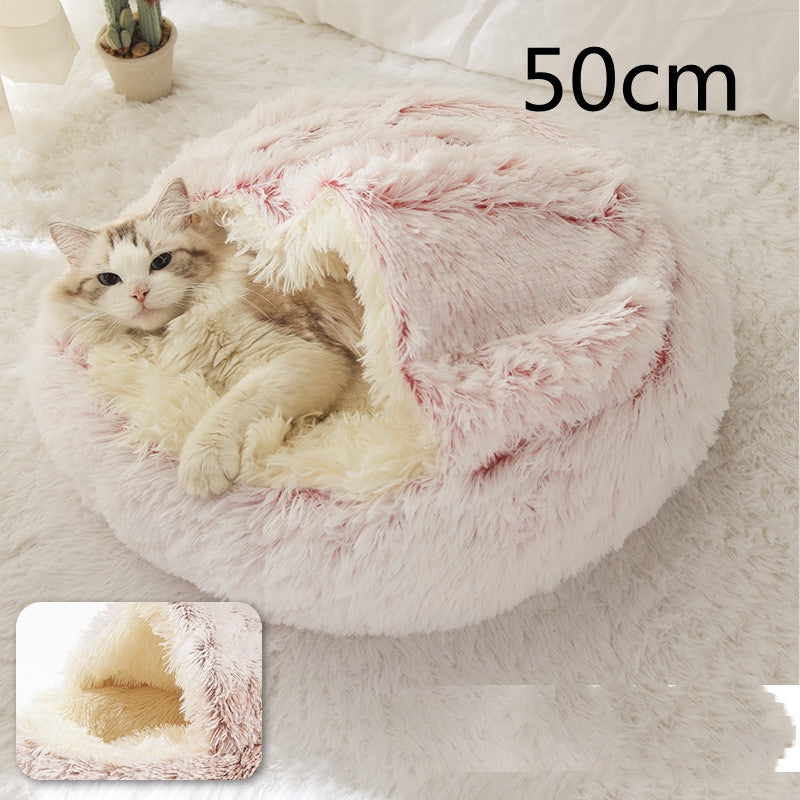 2 In 1 Plush Winter Pet Bed Warm Cozy