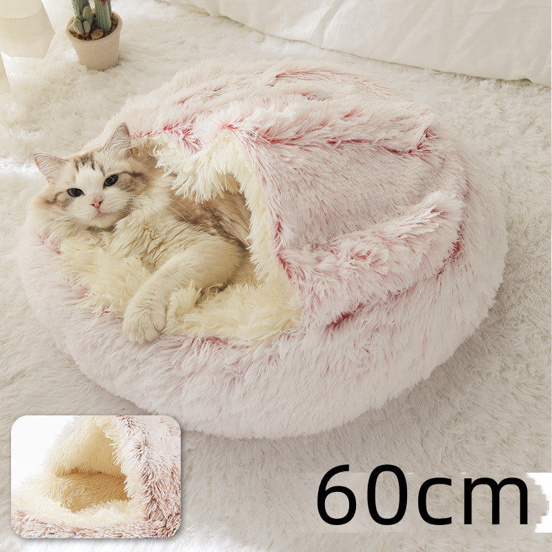 2 In 1 Plush Winter Pet Bed Warm Cozy