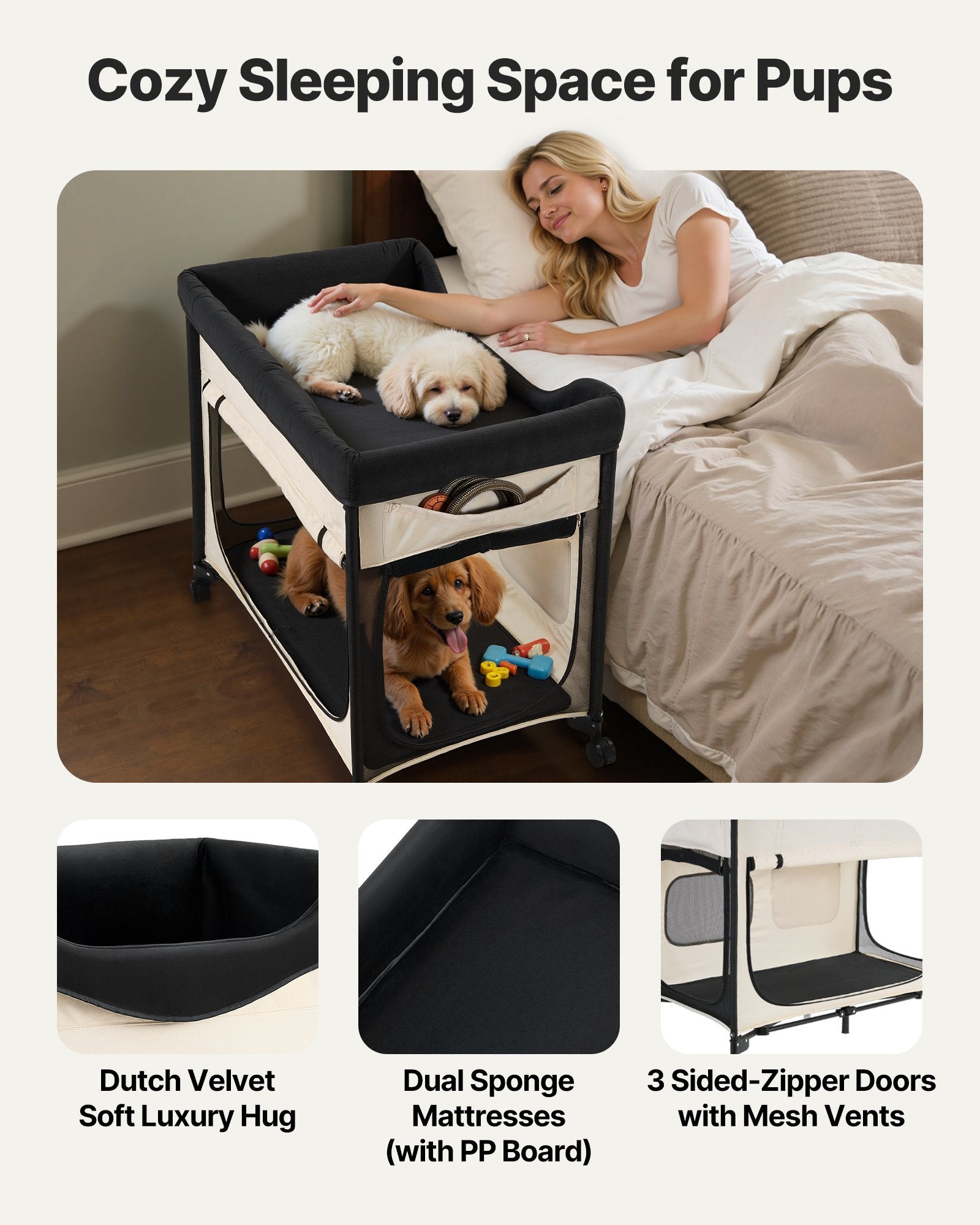 Elevated Lounge Pet Bed Dual Level Foldable Bunk Comfort