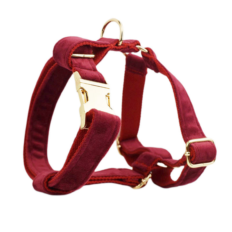 Velvet Fabric Dog Collar Leash Set With Stylish Accessories