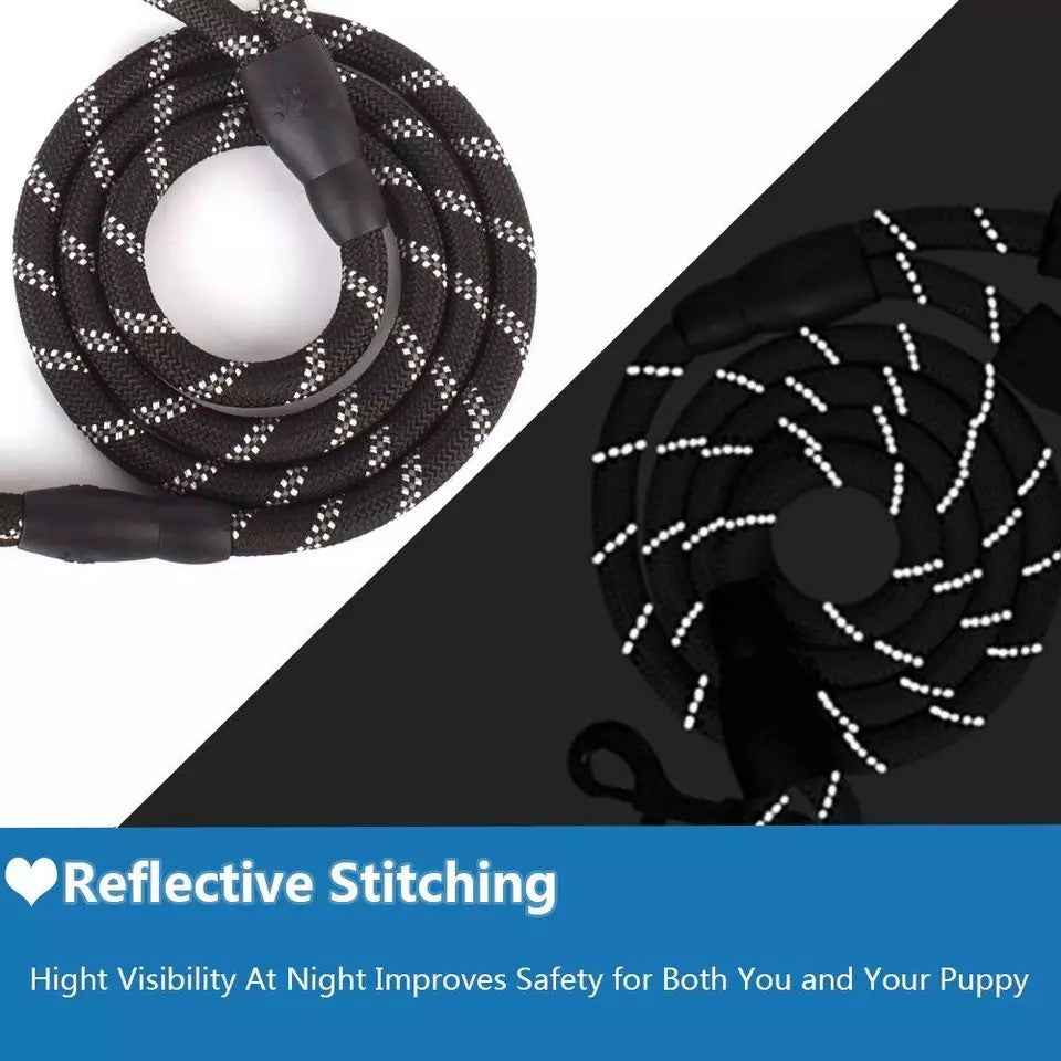 Reflective Nylon Dog Leash 1.5M Heavy Duty Padded Grip