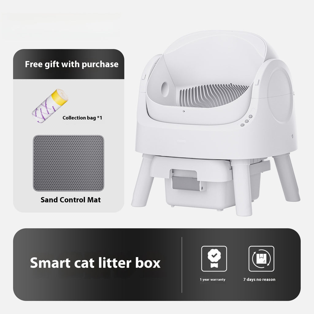 Open Automatic PVC Cat Litter Box Deodorizing White Kit