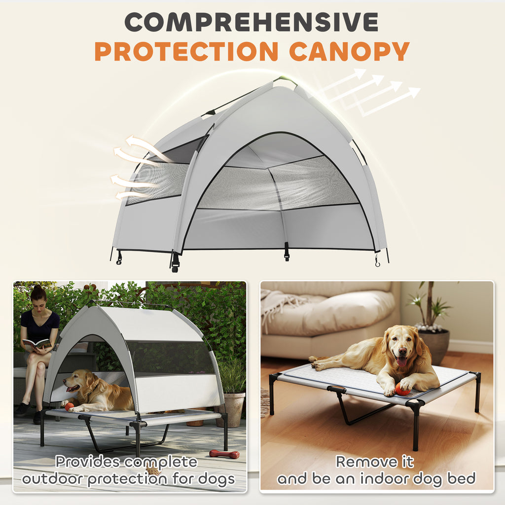 Elevated Outdoor Dog Bed With Removable Canopy Cooling Comfort