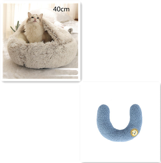 2 In 1 Plush Winter Pet Bed Warm Cozy