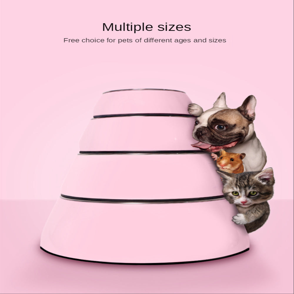 Classic Stainless Steel Melamine Pet Bowl Non-Slip Round Feeder