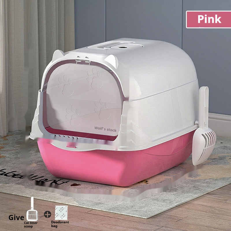 Oversized Enclosed PP Cat Litter Box Large Anti-Odor Privacy
