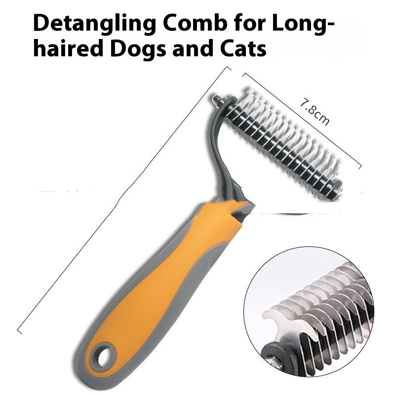 Double-Sided Pet Fur Knot Cutter Grooming Comb For Dogs Cats