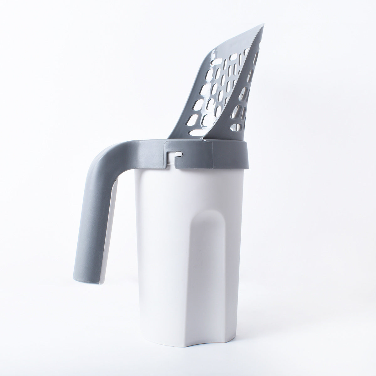 Integrated PP Cat Litter Scoop Trash Can Gray 20x12x29cm