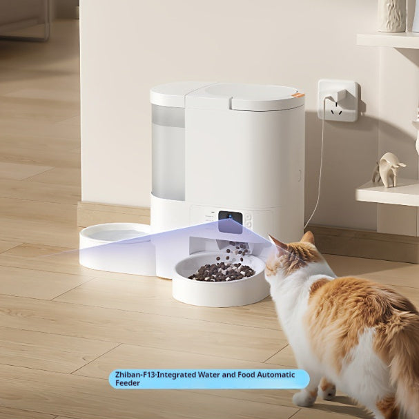 AI Smart Pet Feeder Water Fountain Station Camera Ceramic Bowls