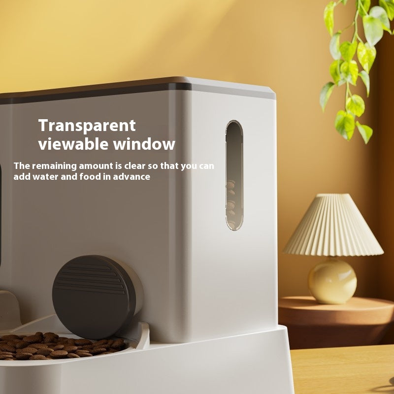 Automatic Cat Feeder Water Dispenser Integrated Double Bowl System