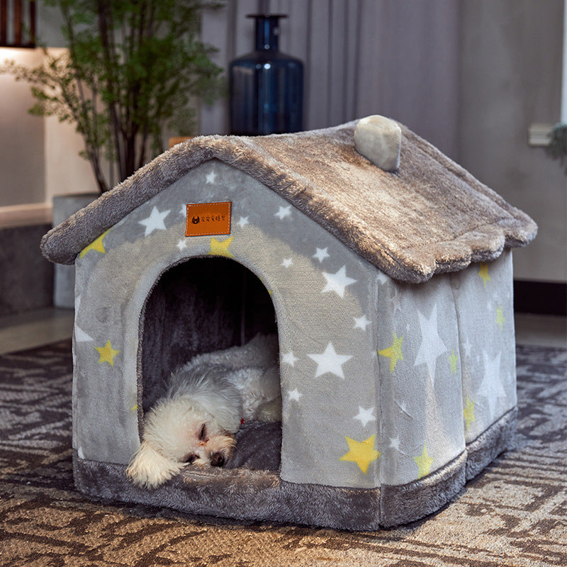 Self Warming Enclosed Pet Bed Cozy Winter Nest