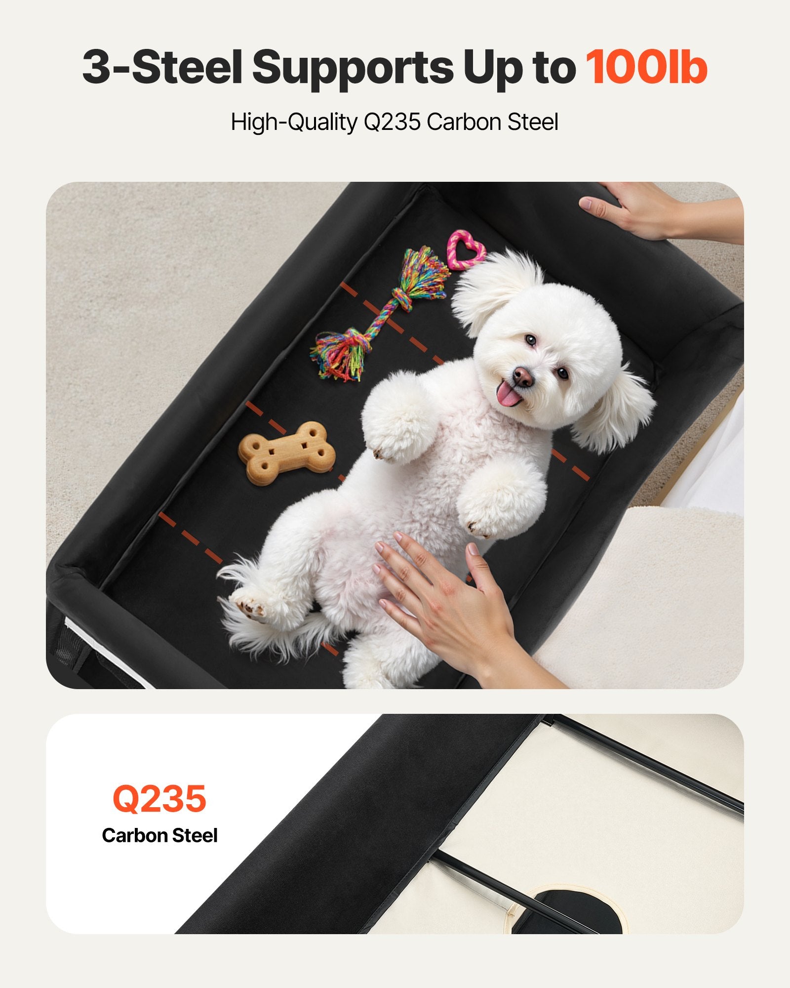 Elevated Lounge Pet Bed Dual Level Foldable Bunk Comfort