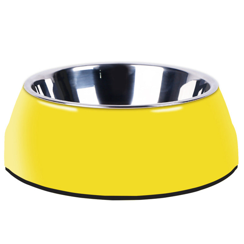 Classic Stainless Steel Melamine Pet Bowl Non-Slip Round Feeder