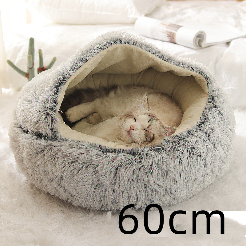 2 In 1 Plush Winter Pet Bed Warm Cozy