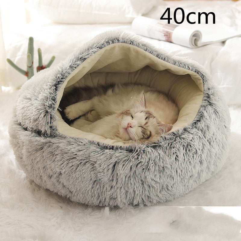 2 In 1 Plush Winter Pet Bed Warm Cozy