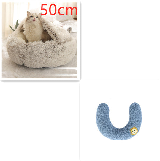 2 In 1 Plush Winter Pet Bed Warm Cozy