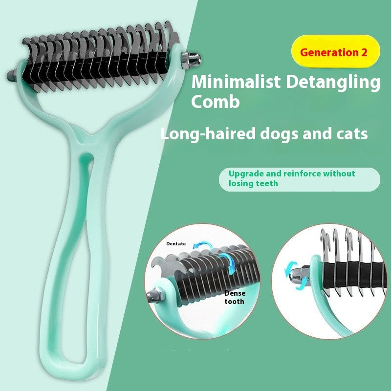 Double-Sided Pet Fur Knot Cutter Grooming Comb For Dogs Cats