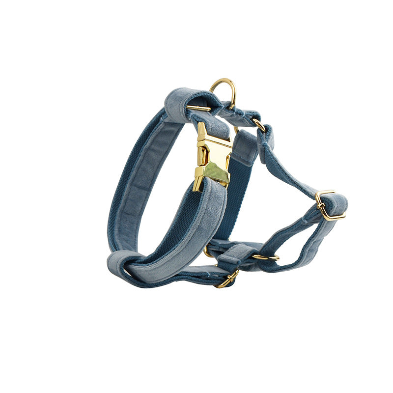 Velvet Fabric Dog Collar Leash Set With Stylish Accessories