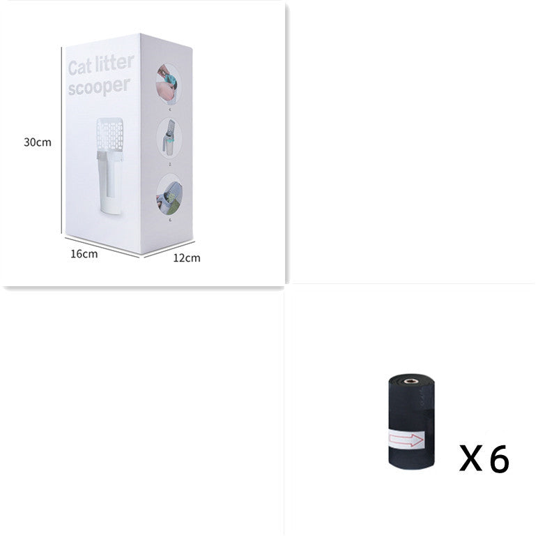 Integrated PP Cat Litter Scoop Trash Can Gray 20x12x29cm