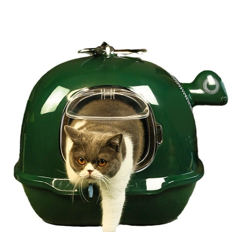 Oversized Aircraft Style Cat Litter Box Large Splash Proof Design