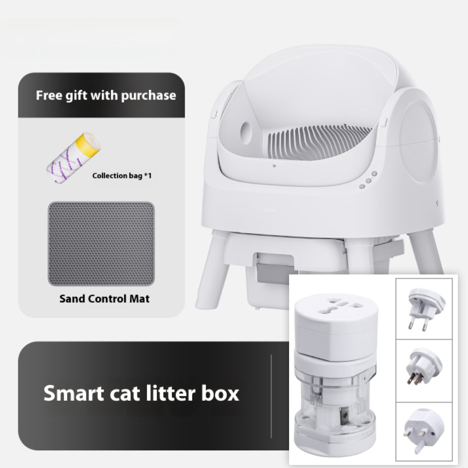 Open Automatic PVC Cat Litter Box Deodorizing White Kit