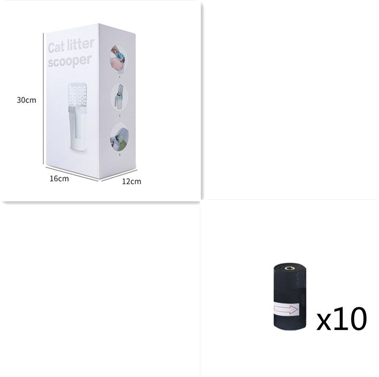 Integrated PP Cat Litter Scoop Trash Can Gray 20x12x29cm