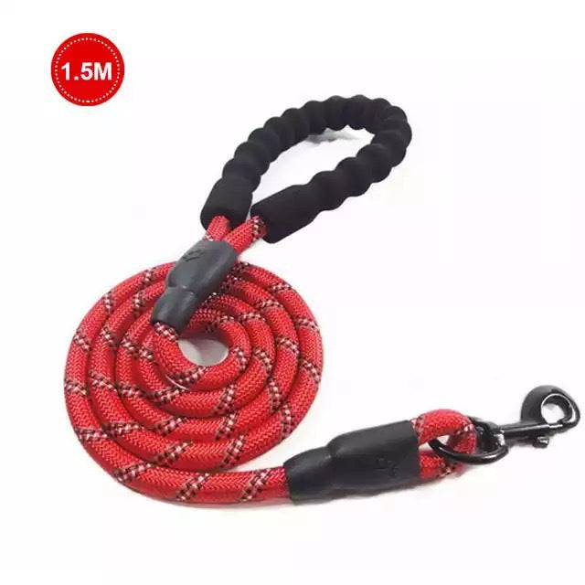Reflective Nylon Dog Leash 1.5M Heavy Duty Padded Grip