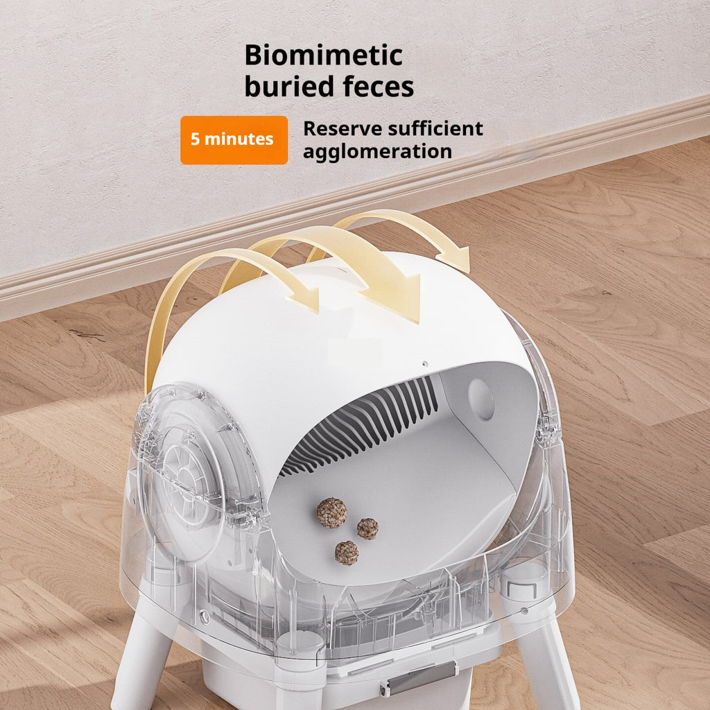 Open Automatic PVC Cat Litter Box Deodorizing White Kit