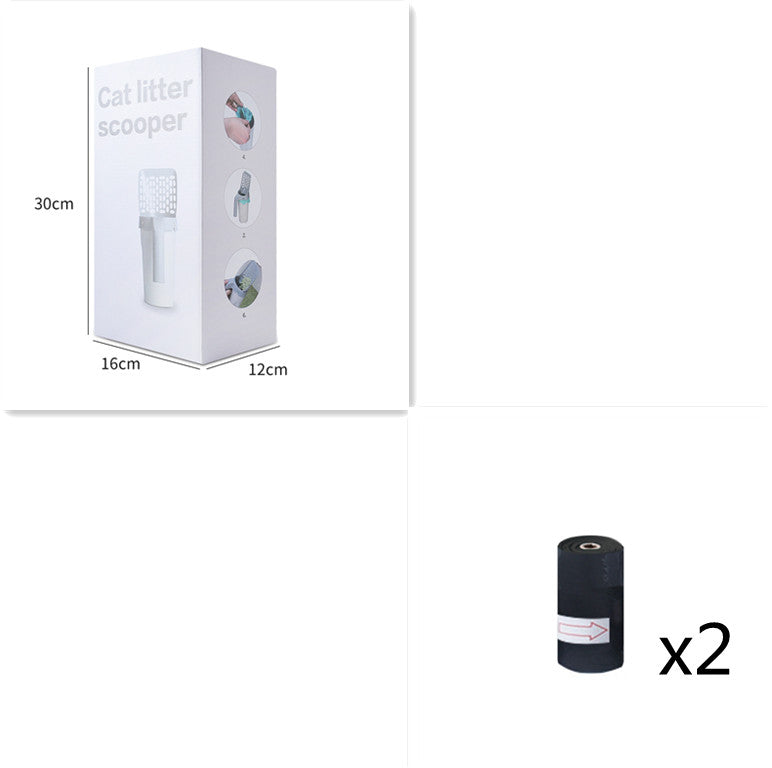 Integrated PP Cat Litter Scoop Trash Can Gray 20x12x29cm