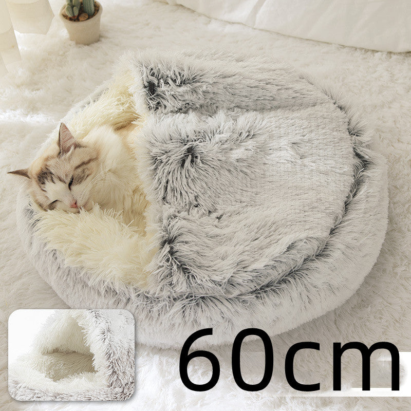 2 In 1 Plush Winter Pet Bed Warm Cozy