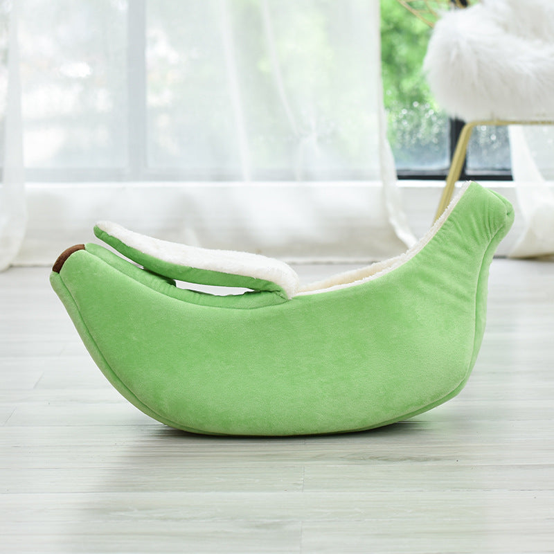 Banana Shaped Pet Nest Removable Washable Cozy All Season Bed