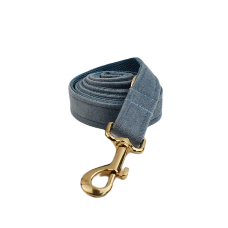 Velvet Fabric Dog Collar Leash Set With Stylish Accessories