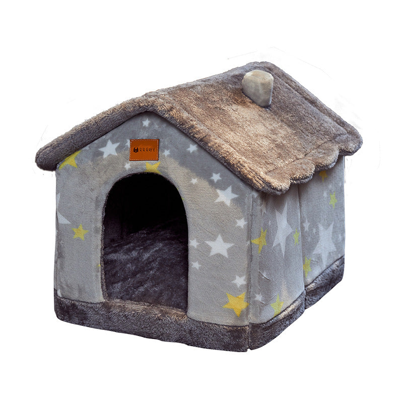 Self Warming Enclosed Pet Bed Cozy Winter Nest