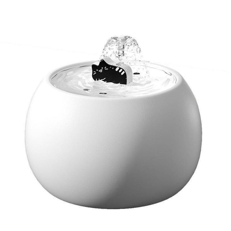 Ceramic Kitty Pet Water Fountain — 1–1.5L Automatic Hydration System