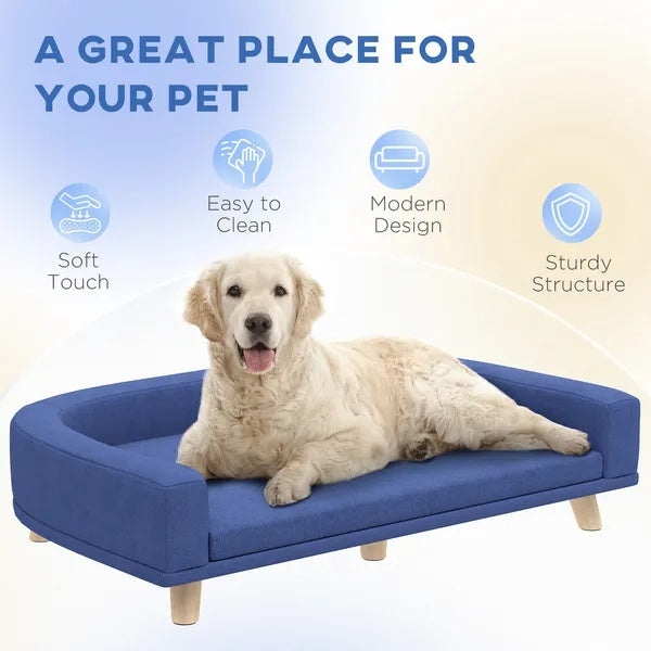 Luxury Dog Sofa Bed Elevated Washable Cushion Large Breeds