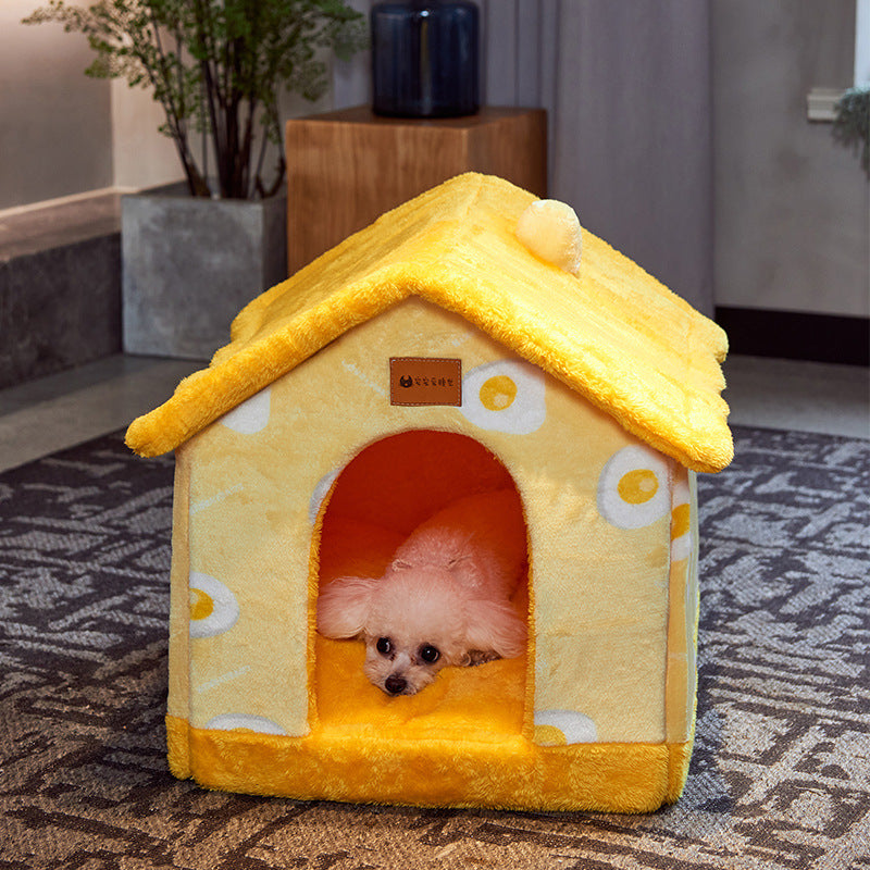 Self Warming Enclosed Pet Bed Cozy Winter Nest