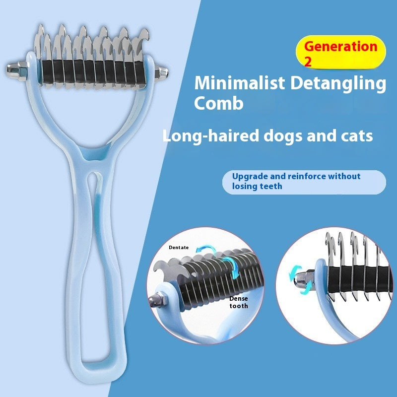Double-Sided Pet Fur Knot Cutter Grooming Comb For Dogs Cats
